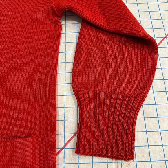 Vintage Imperial Cardigan Mens Size 38 1940s 1950s Made in USA Distressed Red - Picture 3 of 15